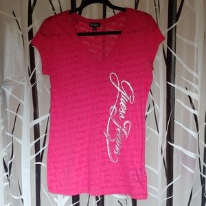 Guess Jeans hot pink t shirt